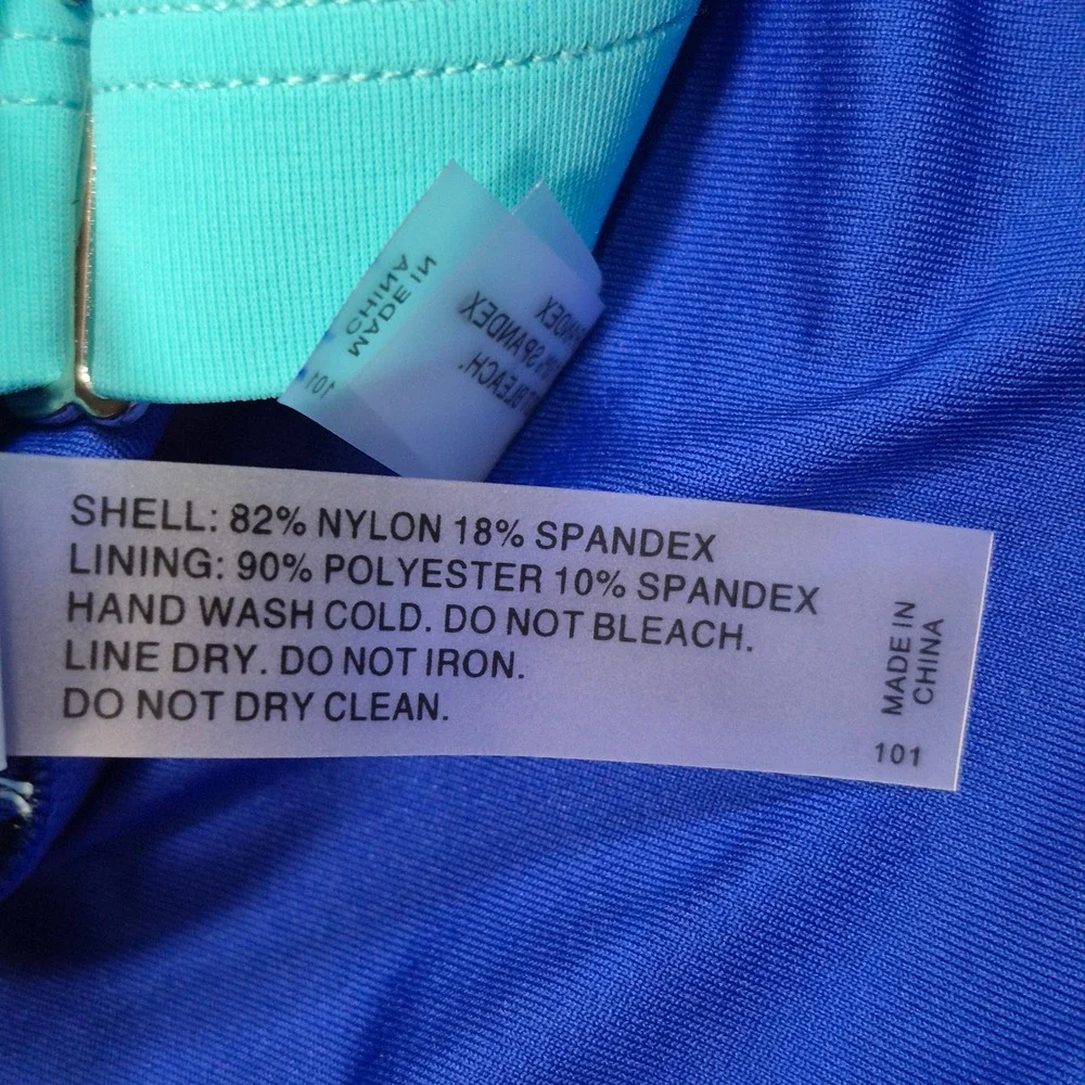 Tempt ME Tankini Swimsuit with Skirt Blue Tummy Control Two Piece Large NWOT